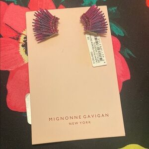 Mignonne Gavigan Purple Fan-Shaped Earrings